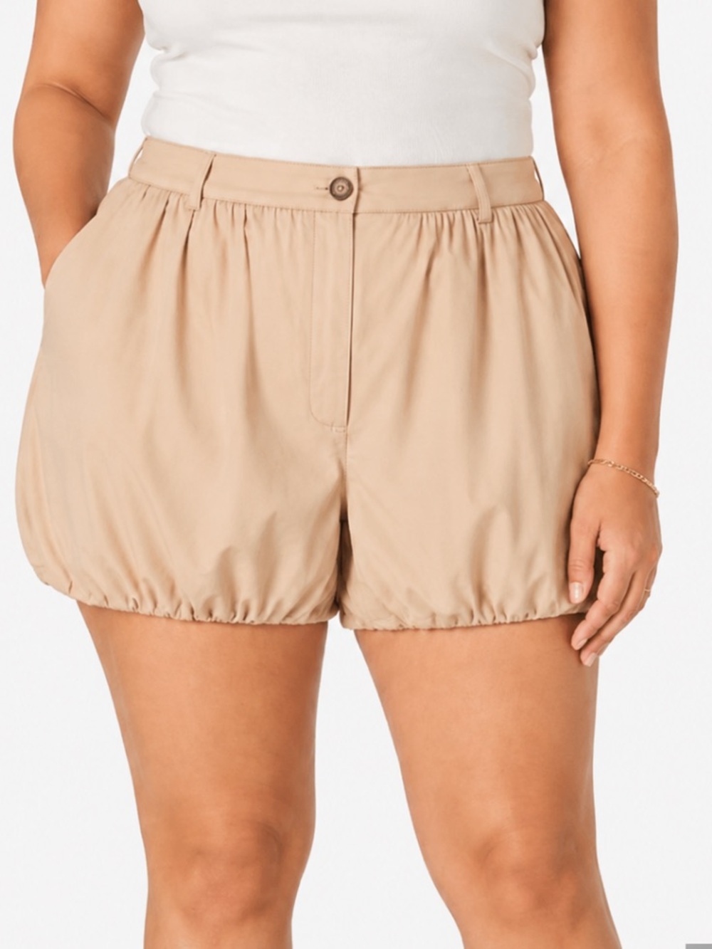 NWT The Drop Lola mini Bloomer hummus color 100% cotton shorts, size L